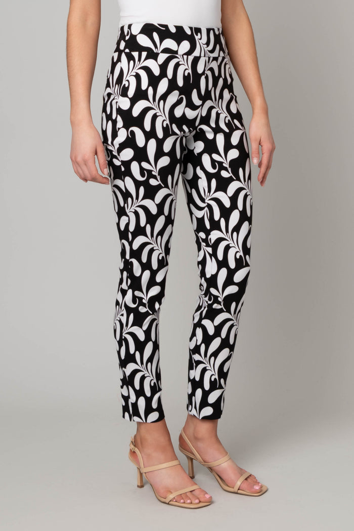 Black and White Printed Pull On Millennium Tapered Pant