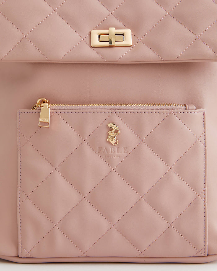 Poetic Pink Quilted Backpack by Fable