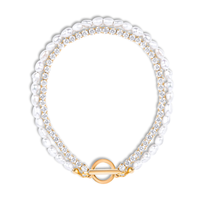 Ellie Vail - Topanga Double Chain Pearl Toggle Bracelet