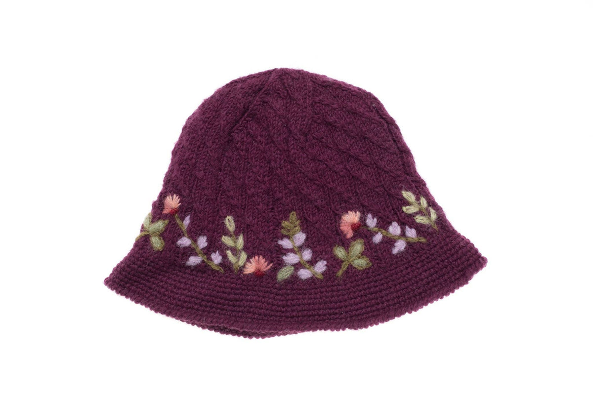 French Knot Meadow Brim Hat - Plum