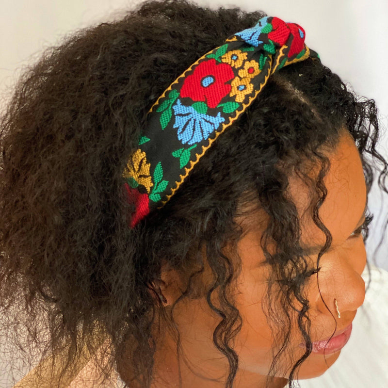 Josephine French Floral Embroidered Headband