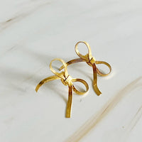 Herringbone Chain Bow Earrings