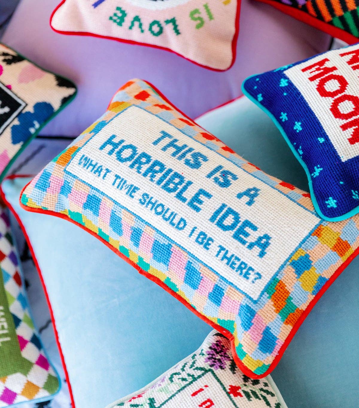 Horrible Idea Needlepoint Pillow