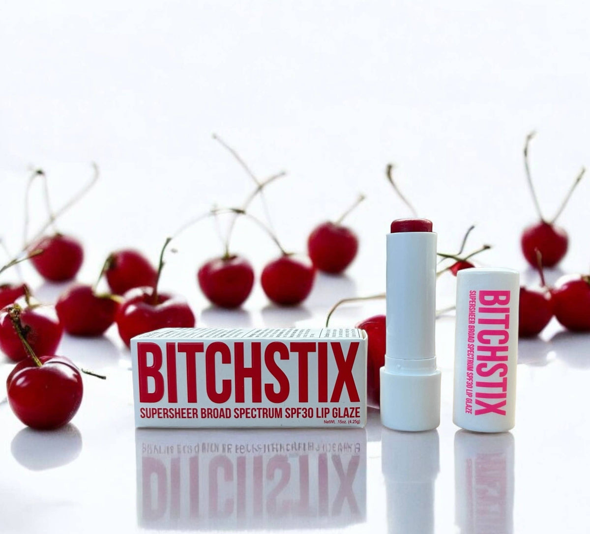 BITCHSTIX SUPERSHEER LIP GLAZE Wild Cherry - SPF30 Broad Spectrum