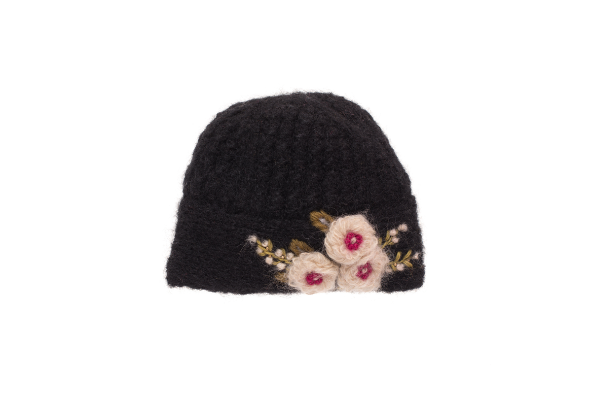 French Knot Mae Cloche - Black