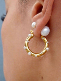 Ellie Vail - Nicoletta Pearl Hoop Earring