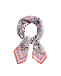 FABLE England Meadow Creatures Lilac Square Scarf