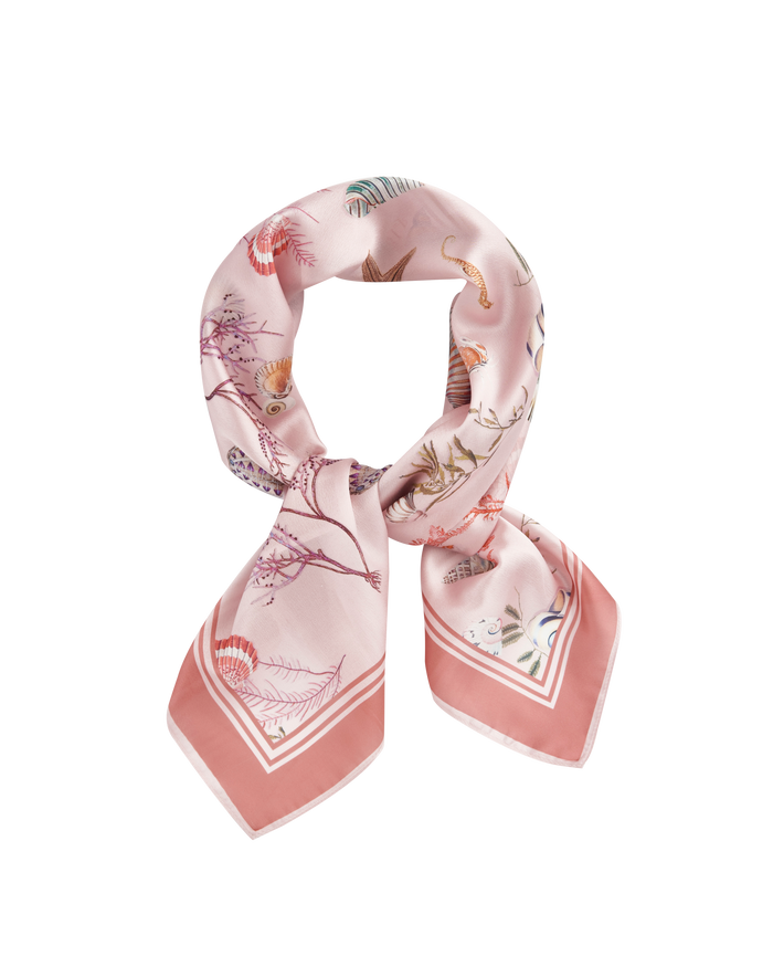 FABLE England Whispering Sands Lotus Pink Square Scarf