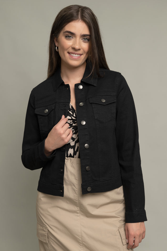 Black Denim Trucker Jacket