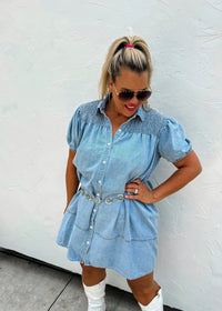 Bailee Smocked Denim Dress