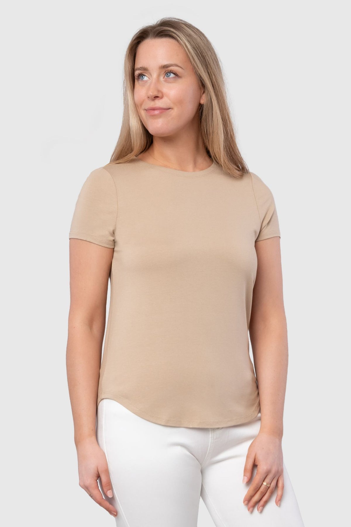 Gracie Crew Neck Hi-Lo Hem Tee