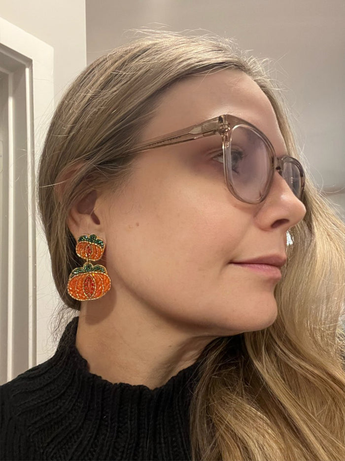 Hello Pumpkin Beaded Earrings