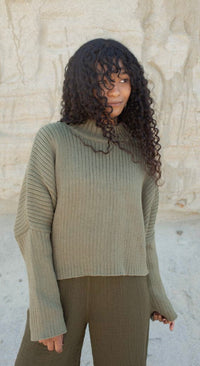 Michelle Mock Neck Crop Sweater