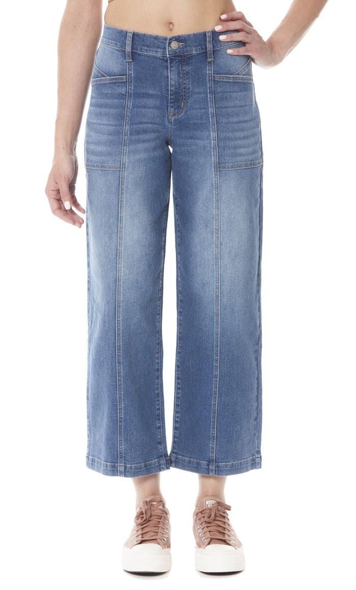 Front Seam Wide Leg Ankle Jeans by Nanette Lepore