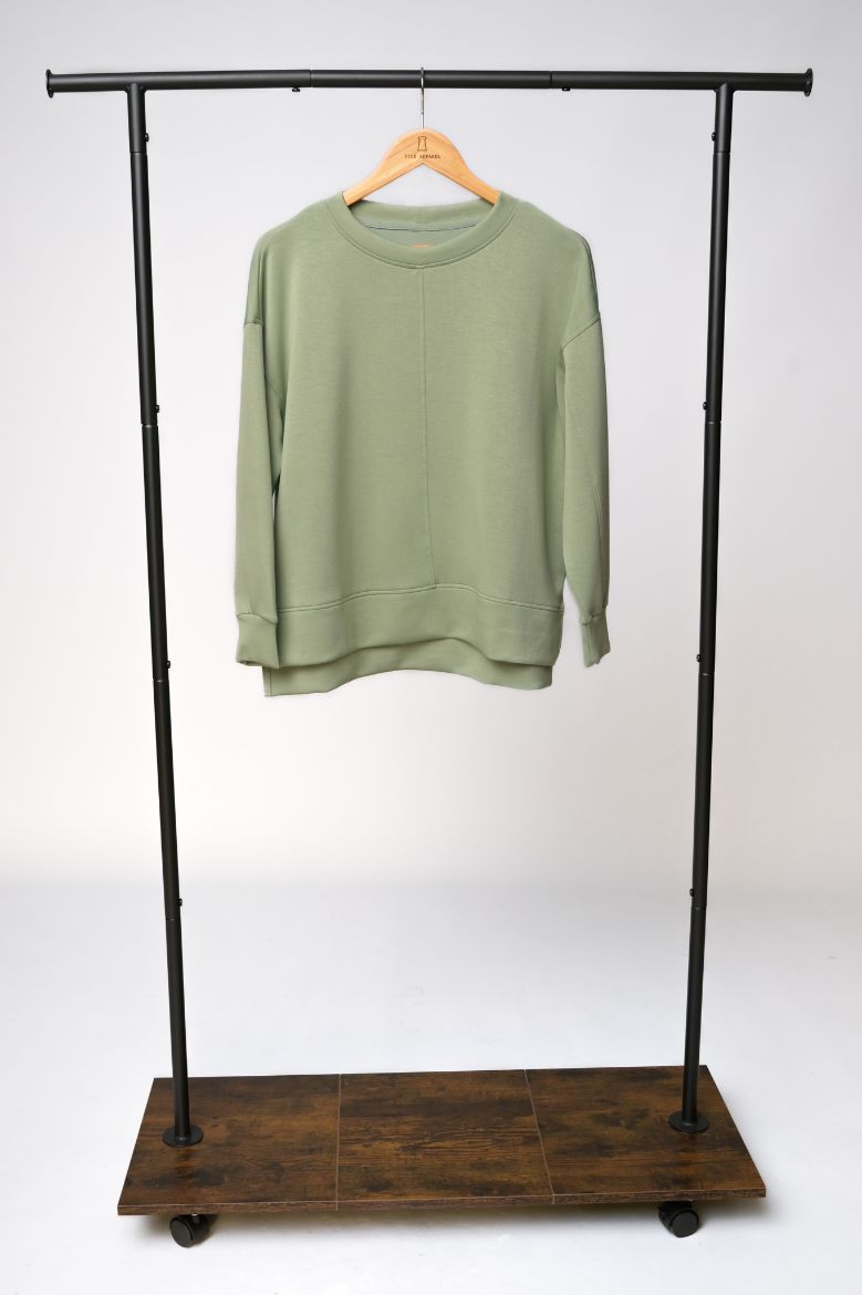 Silky Soft Crew Neck Pullover in Thyme