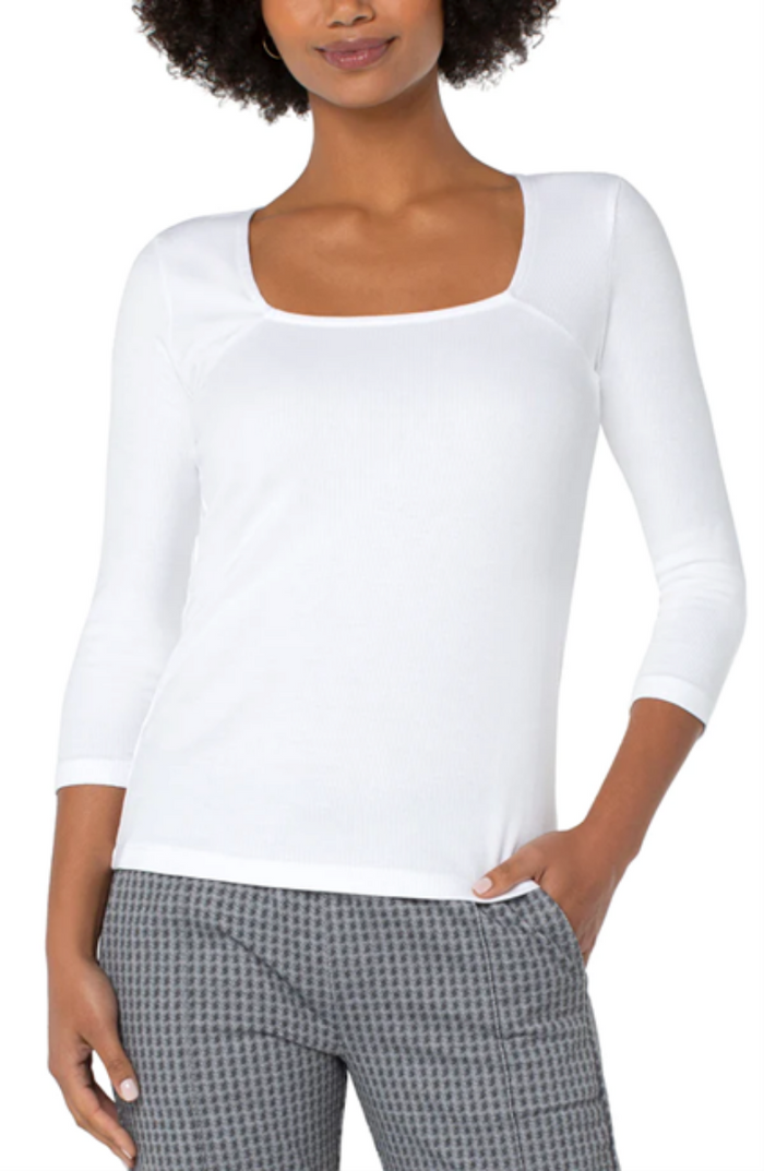 Soft White Square Neck Top by Liverpool