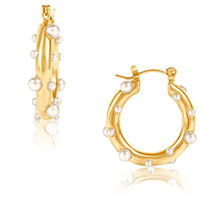 Ellie Vail - Nicoletta Pearl Hoop Earring