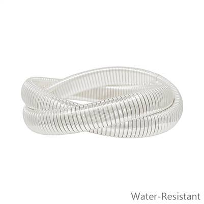 Water-Resistant Twisted Silver Cobra Bracelet