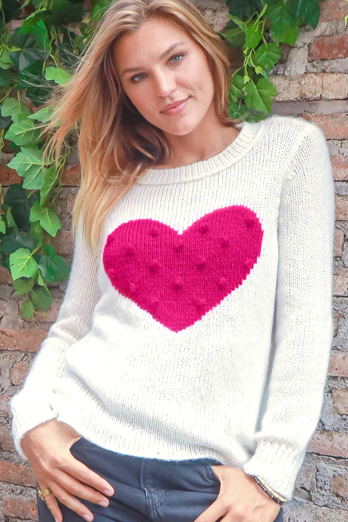 Wooden Ships Heart Popcorn Crew Sweater