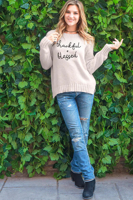 Wooden Ships Thankful & Blessed Crew Sweater