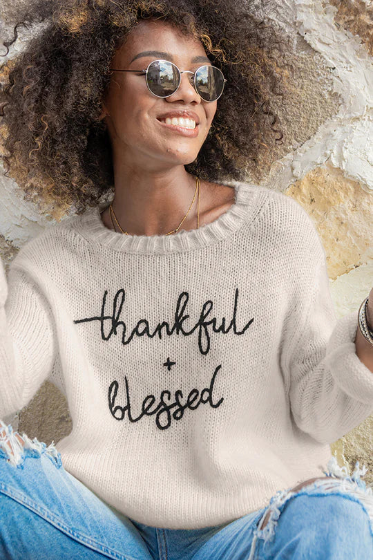 Wooden Ships Thankful & Blessed Crew Sweater