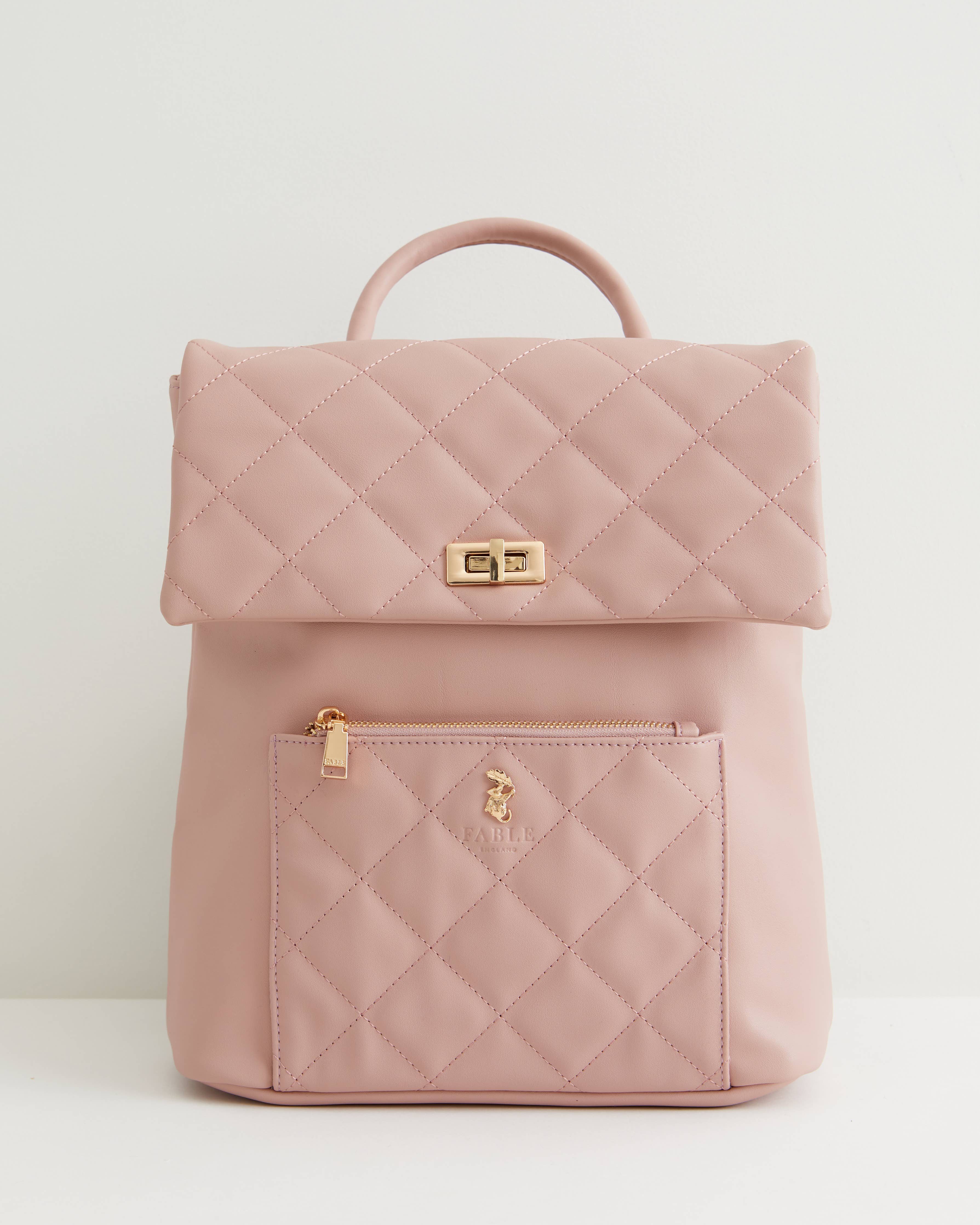 Poetic Pink Quilted Backpack by Fable Aster Rose