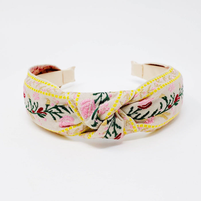 Josephine French Floral Embroidered Headband