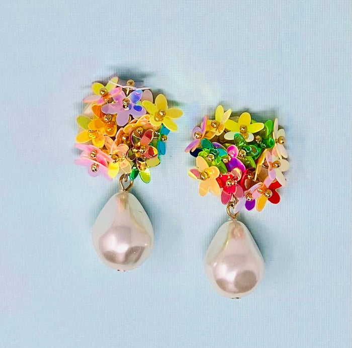Wildflower Pearl Drop Earrings